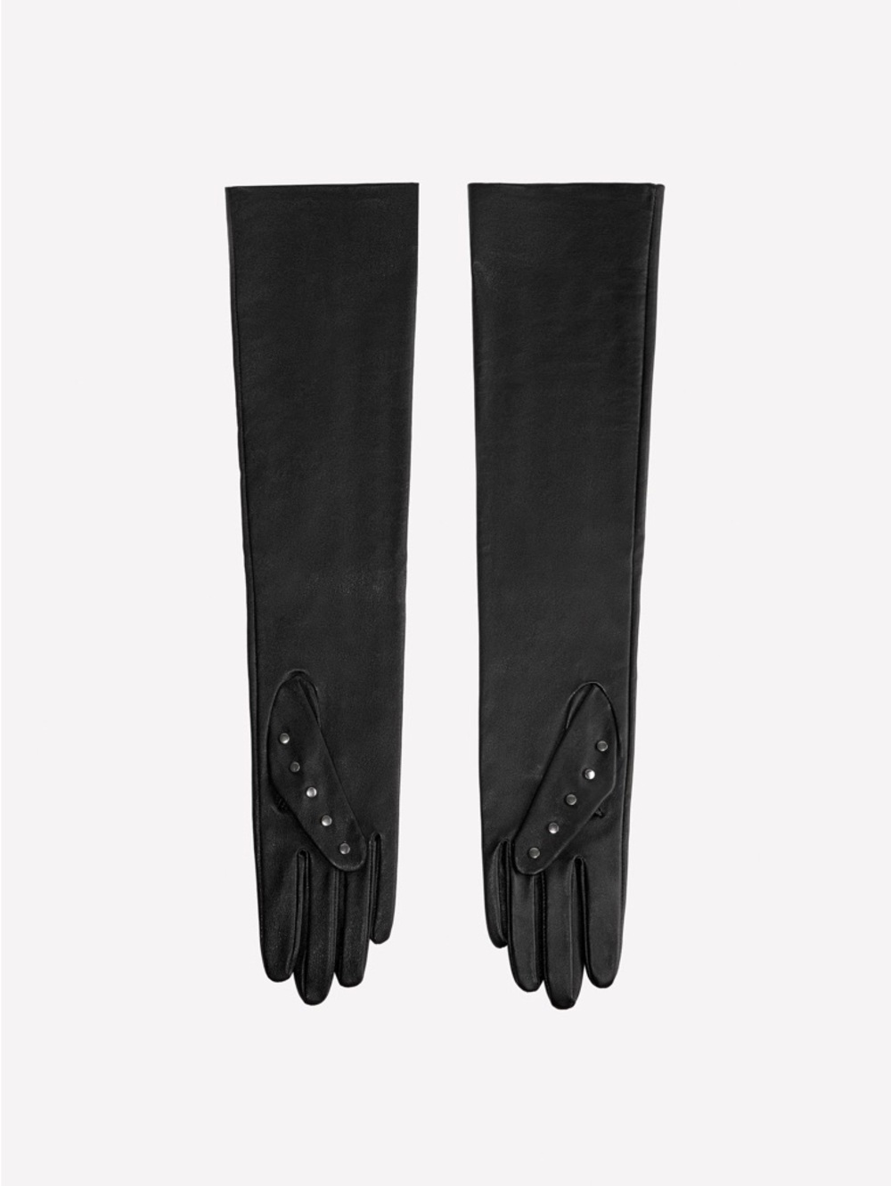 Zara Ludovic De Saint Sernin Studded Elbow Long Leather Gloves in Black - Picture 2 of 3